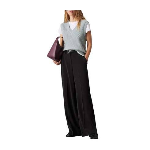 Calvin Klein Pantaloni Pantaloni Donna Soft Twill Slim Nero - Francavilla Moda